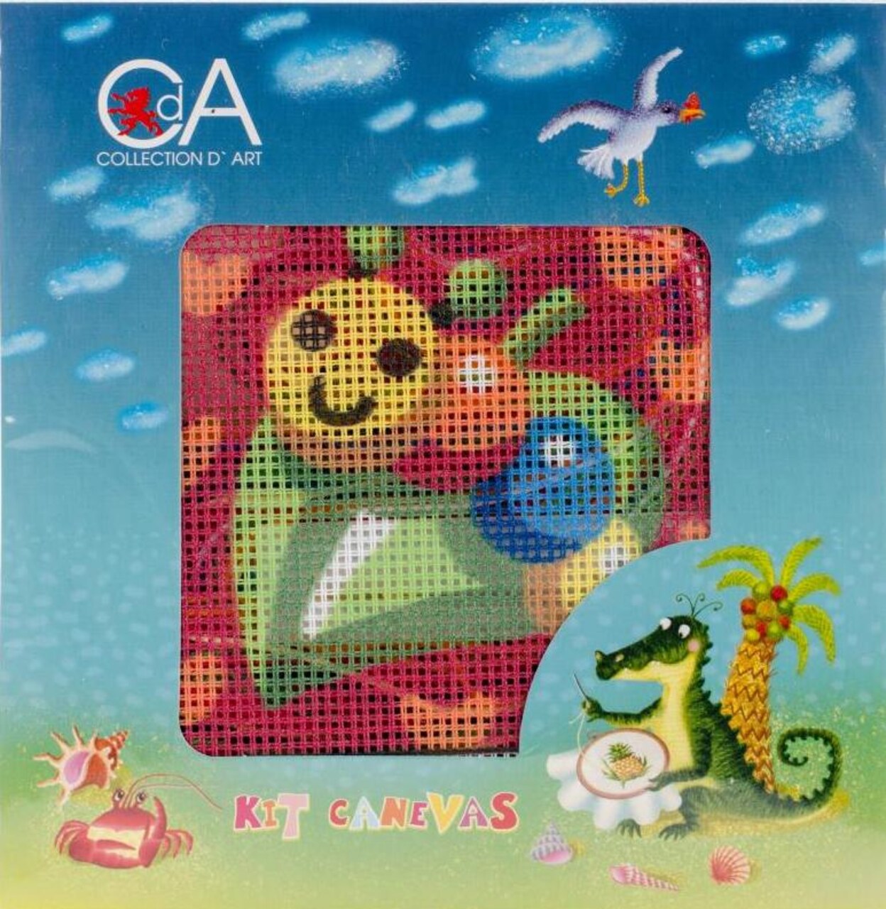 DIY Collection D'Art Caterpillar Bug Needlepoint Beginner Kids Kit 4" x 4"
